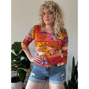 Y2K Colorful Graphic Tee size medium